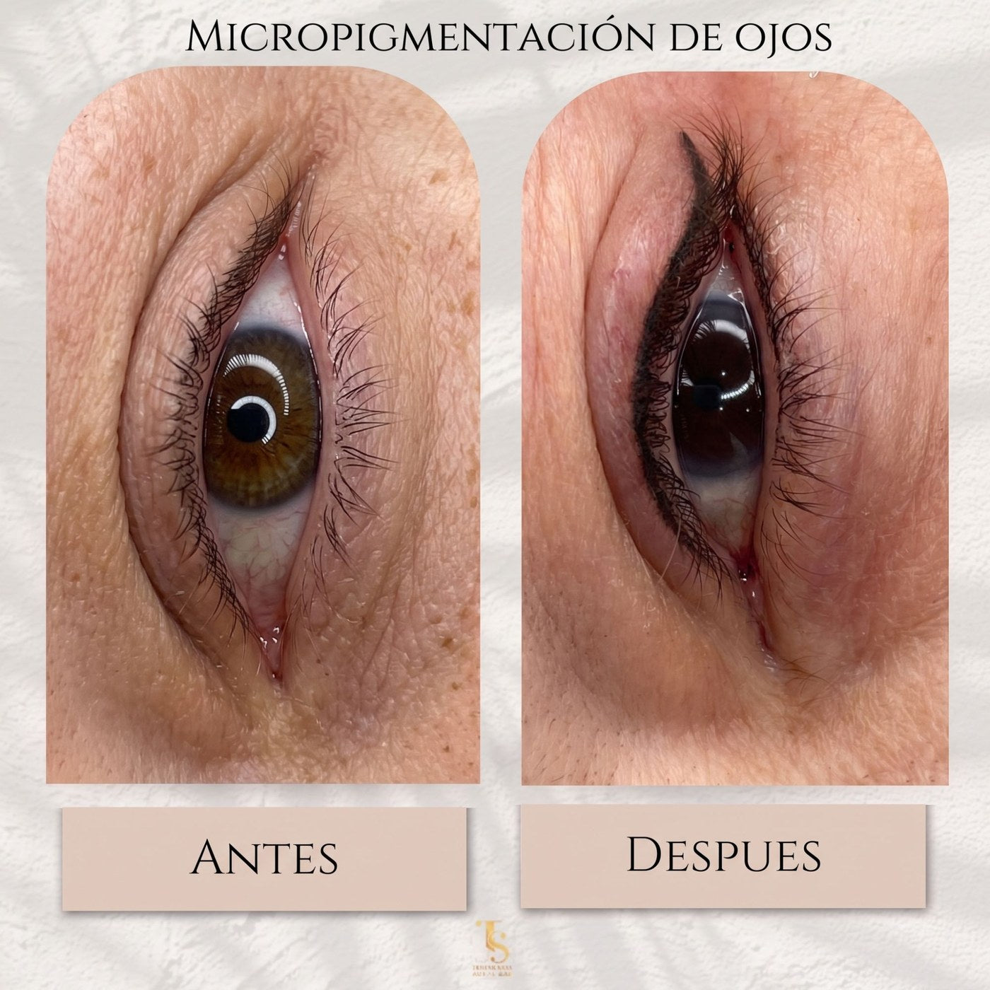 Línea de Ojos antes y después — TS Microblading