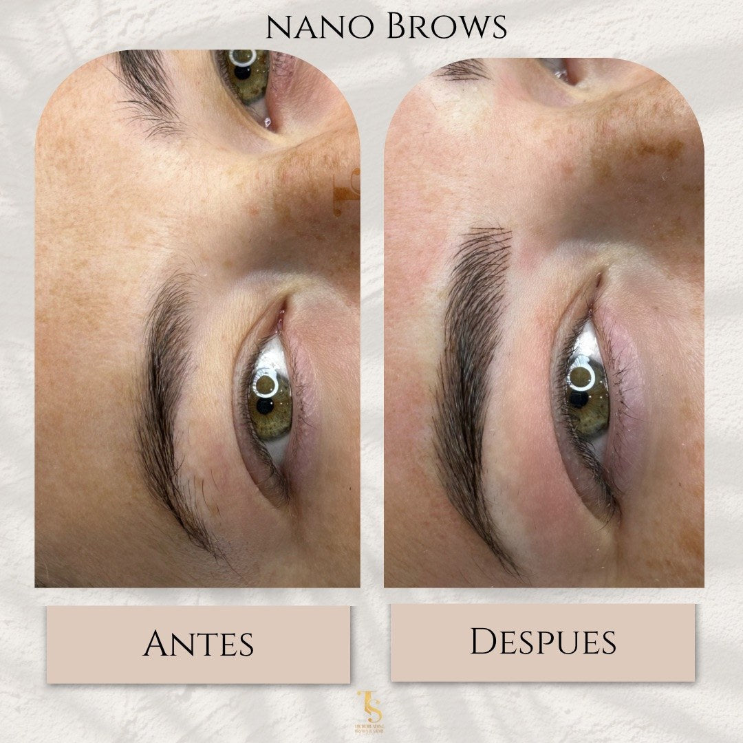Nano Brows antes y despues — TS Microblading